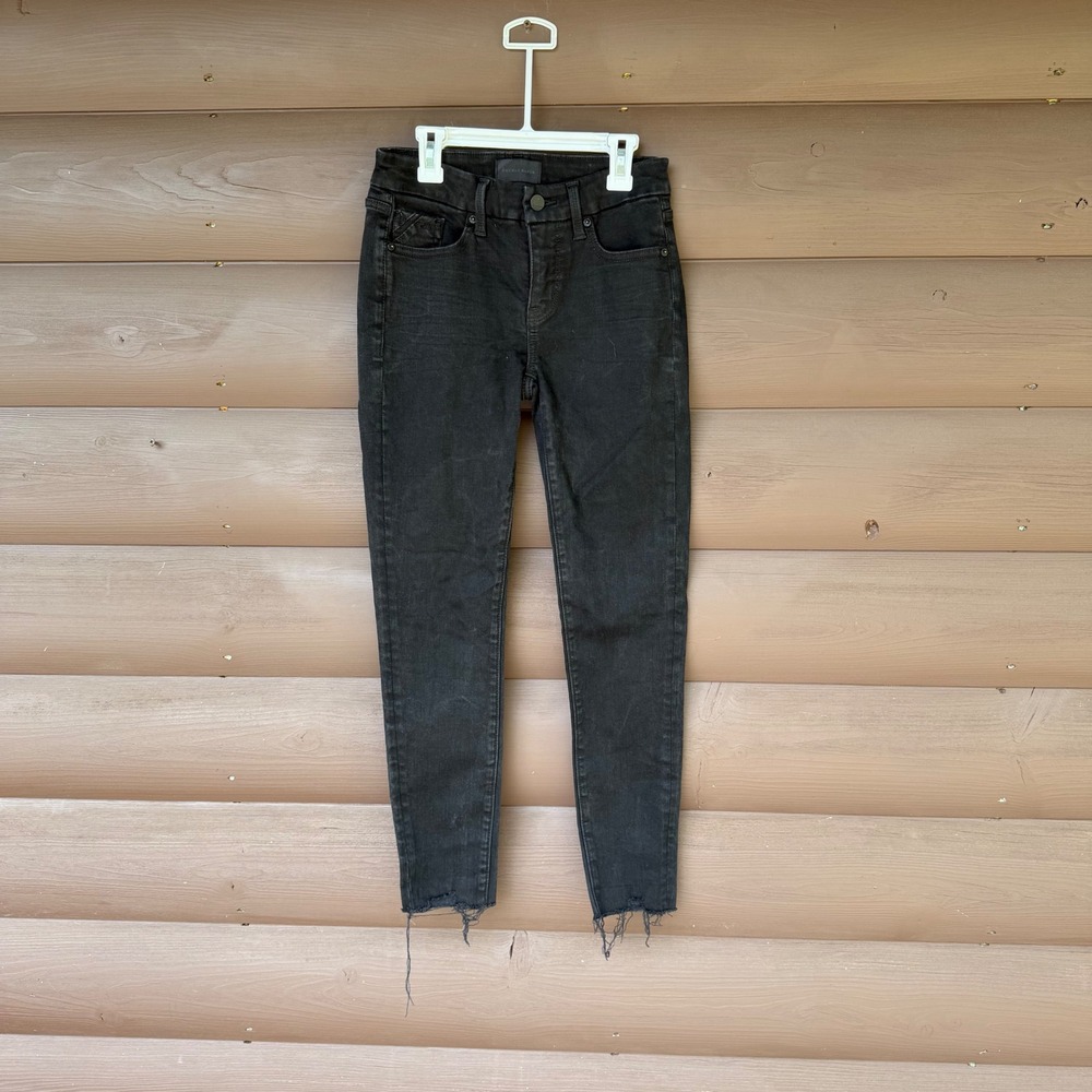 Buckle Black Ankle Skinny Jeans Womens 24 Black Fit No. 53 Raw Hem BBW9911A